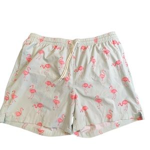 Wave Zone lined Swim Trunks sea foam green ‎ with flamingos size XXL